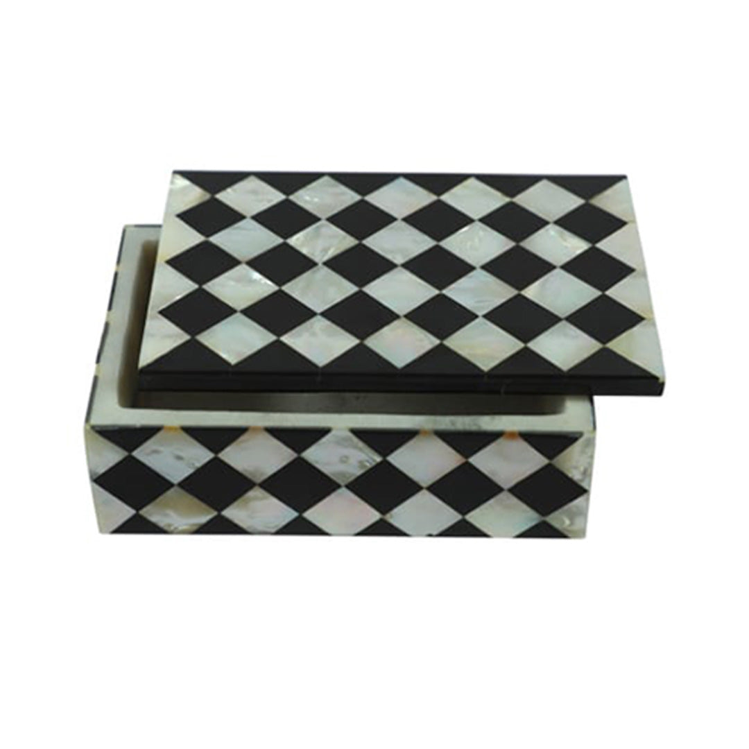 Customized Handmade Mother Of Pearl Inlay Geometric Pattern Jewelry Box