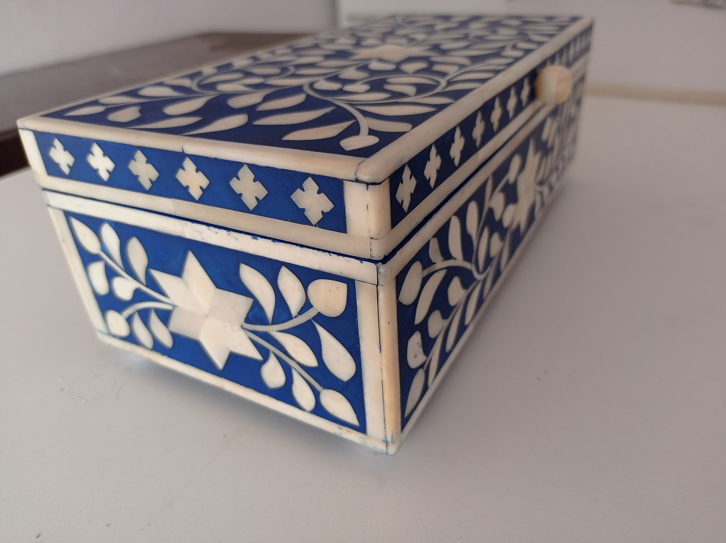 Handmade Customized Bone Inlay Floral Pattern Jewelry Box