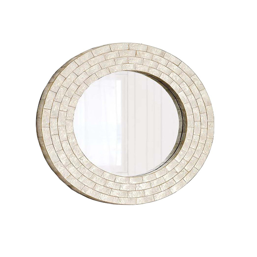 Handmade Customized Mother of Pearl Round Mirror Frame