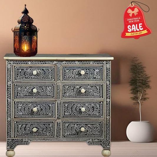 Customized Handmade Bone Inlay Floral  patten bar Cabinet