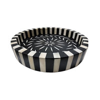 Handmade Customized Bone Inlay Round Serving Tray