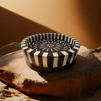 Handmade Customized Bone Inlay Round Serving Tray