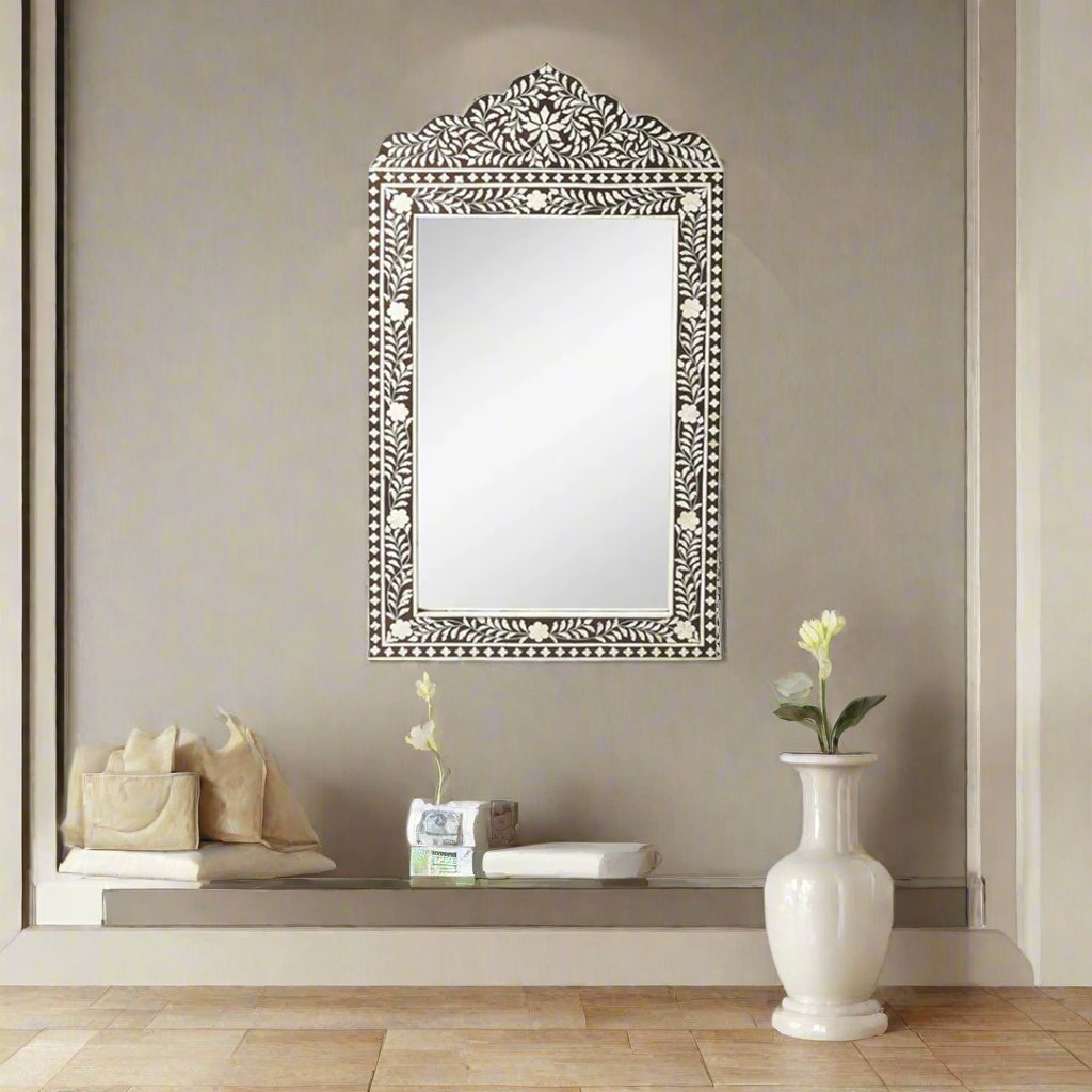 Handmade Customized  Bone Inlay Rectangular Mirror Frame