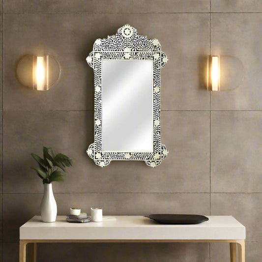 Handmade Customized  Bone Inlay Rectangular Mirror Frame