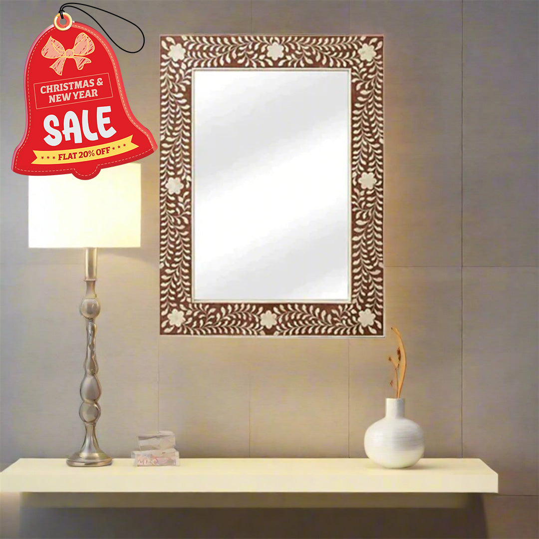 Handmade Customized  Bone Inlay Rectangular Mirror Frame