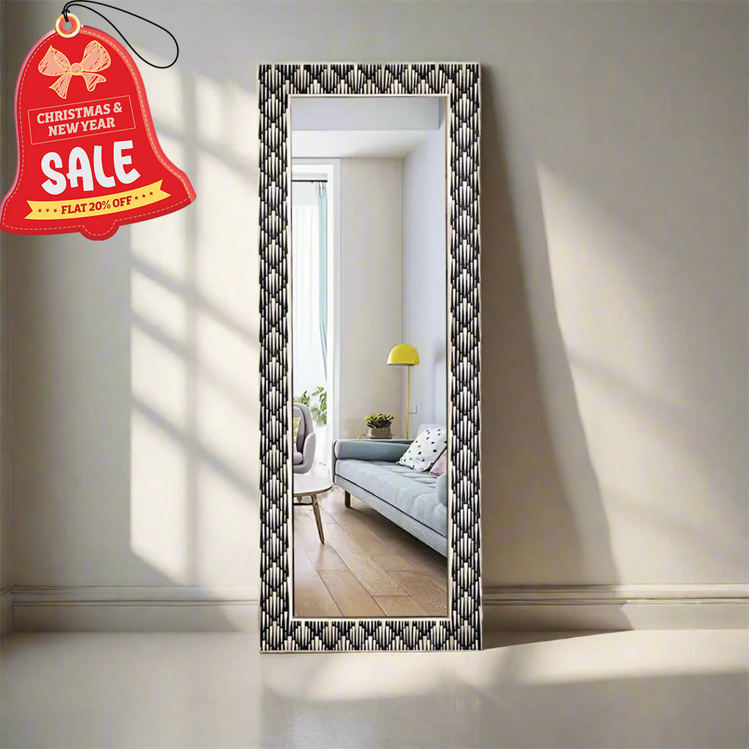 Handmade Bone Inlay Mirror Frame Kitkat Pettren