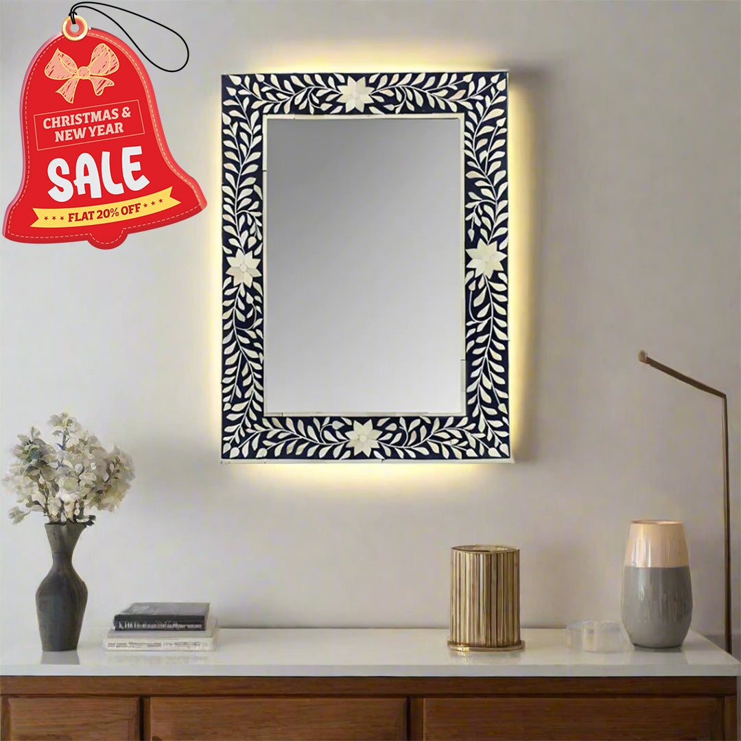 Handmade Customized  Bone Inlay Rectangular Mirror Frame