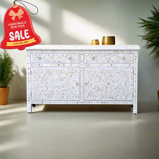 MOTHER OF PEARL CHEST OF DRAWER/ SIDEBOARD - FLORAL