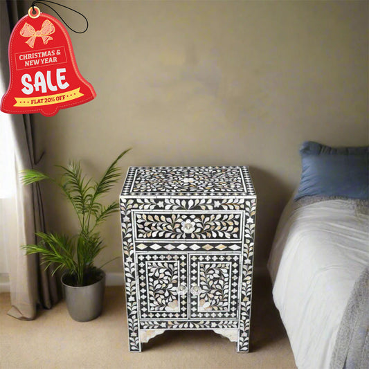 Handmade Customized Mother of Pearl Bedside Table