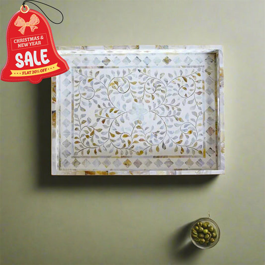 Handmade Customized Mother of Pearl Tray Rectangle