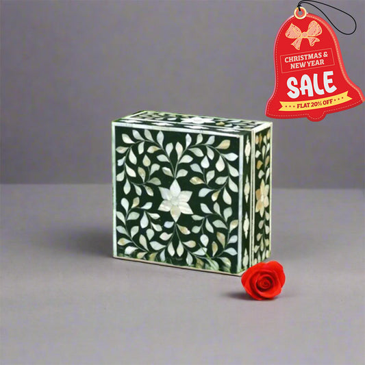 Customized Handmade  Mother of Pearl Floral Pattern Jewelry Box