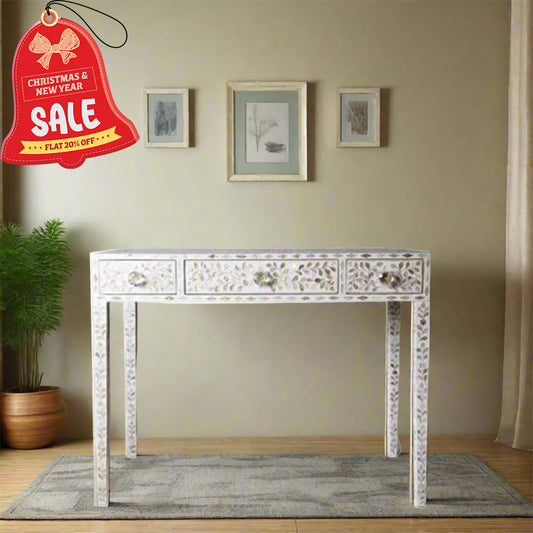 Handmade Customized Mother of Pearl Vanity Console Table