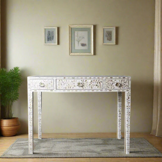 Handmade Customized Mother of Pearl Vanity Console Table