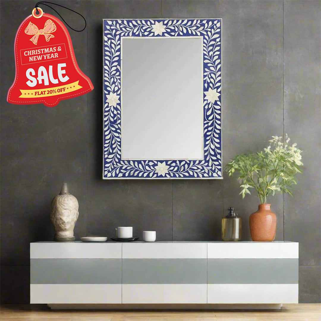 Handmade Customized  Bone Inlay Rectangular Mirror Frame