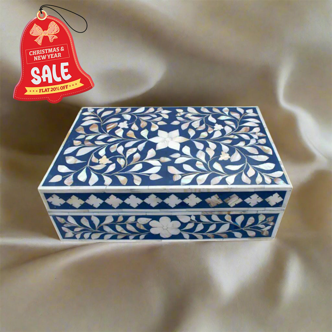 Customized Handmade Mother Of Pearl Inlay  Floral Pattern Jewelry Box