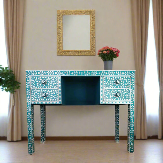 Handmade Customized Mother of Pearl 4 Drawer Console Table