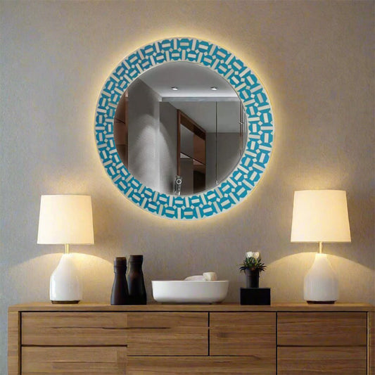 Handmade Customized Bone Inlay Round Mirror Frame