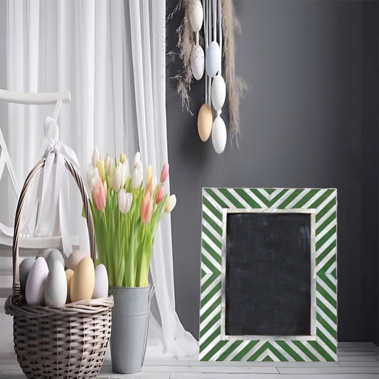 Customized Handmade Mother of Pearl Strip Pattern Photo Frame