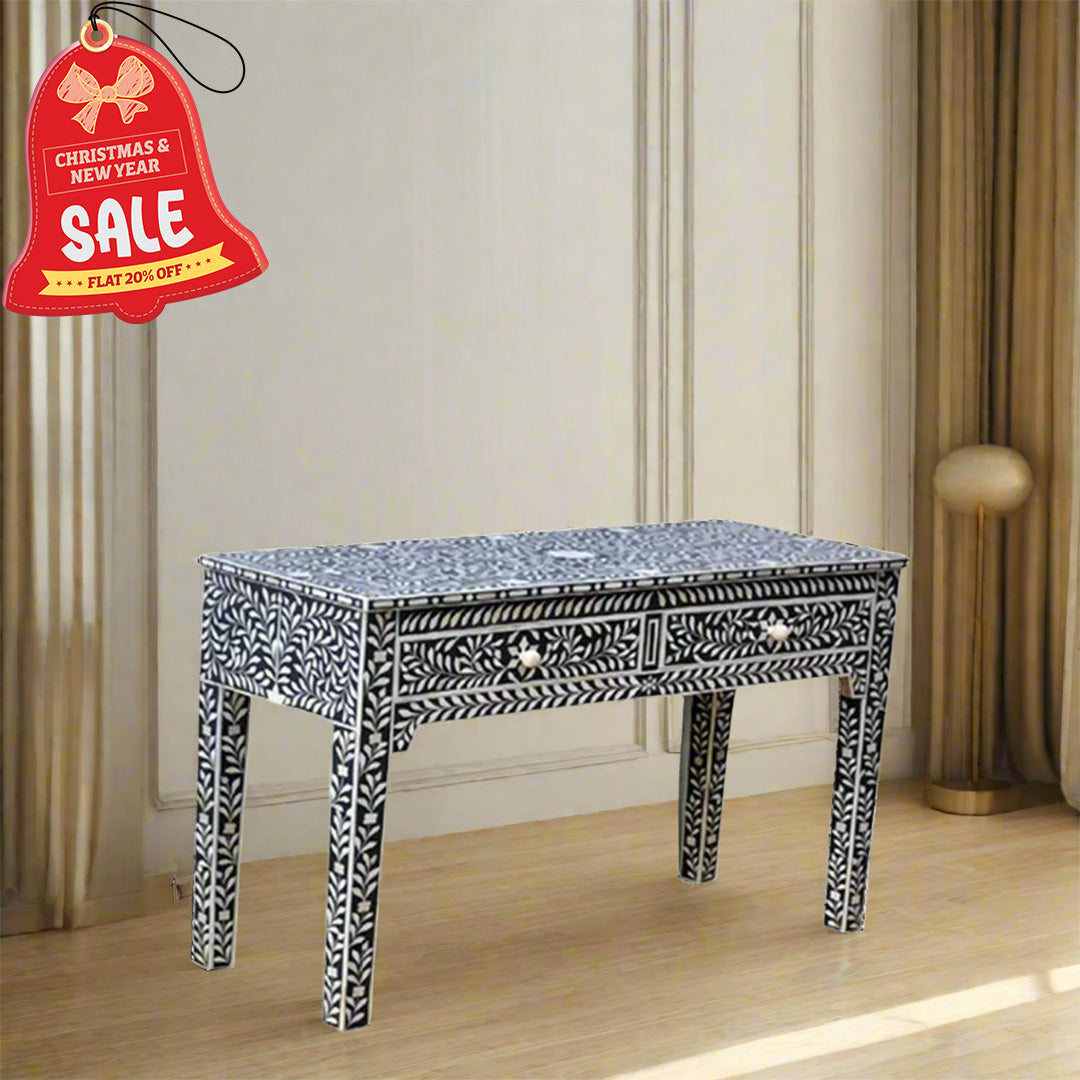 Black Mother of Pearl Handmade Console Personalized Table for Living Decor