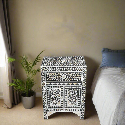 Handmade Customized Mother of Pearl Bedside Table