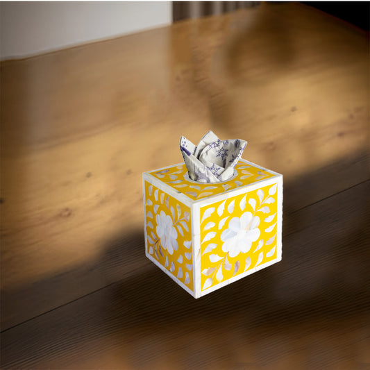 Handmade Mother of Pearl Square Shape Tissue Box