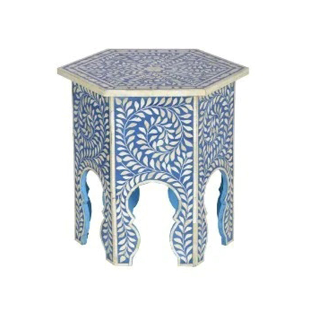 Blue Mother of Pearl Antique Vintage Handmade Personalized Stool