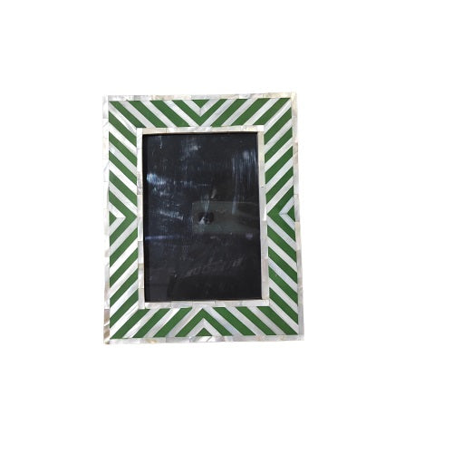 Customized Handmade Mother of Pearl Strip Pattern Photo Frame