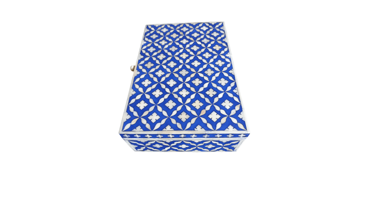 Handmade Customized Bone Inlay Moroccan Pattern Jewelry Box