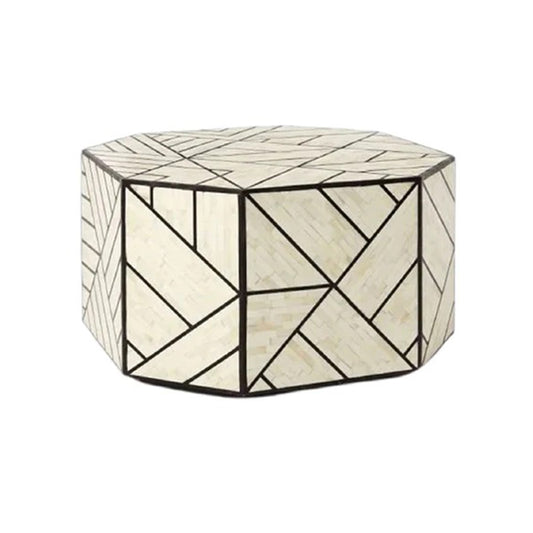 Bone Inlay Geometric Antique Vintage Octagonal Coffee table for home