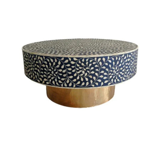 Handmade Customized Bone Inlay Round Coffee table