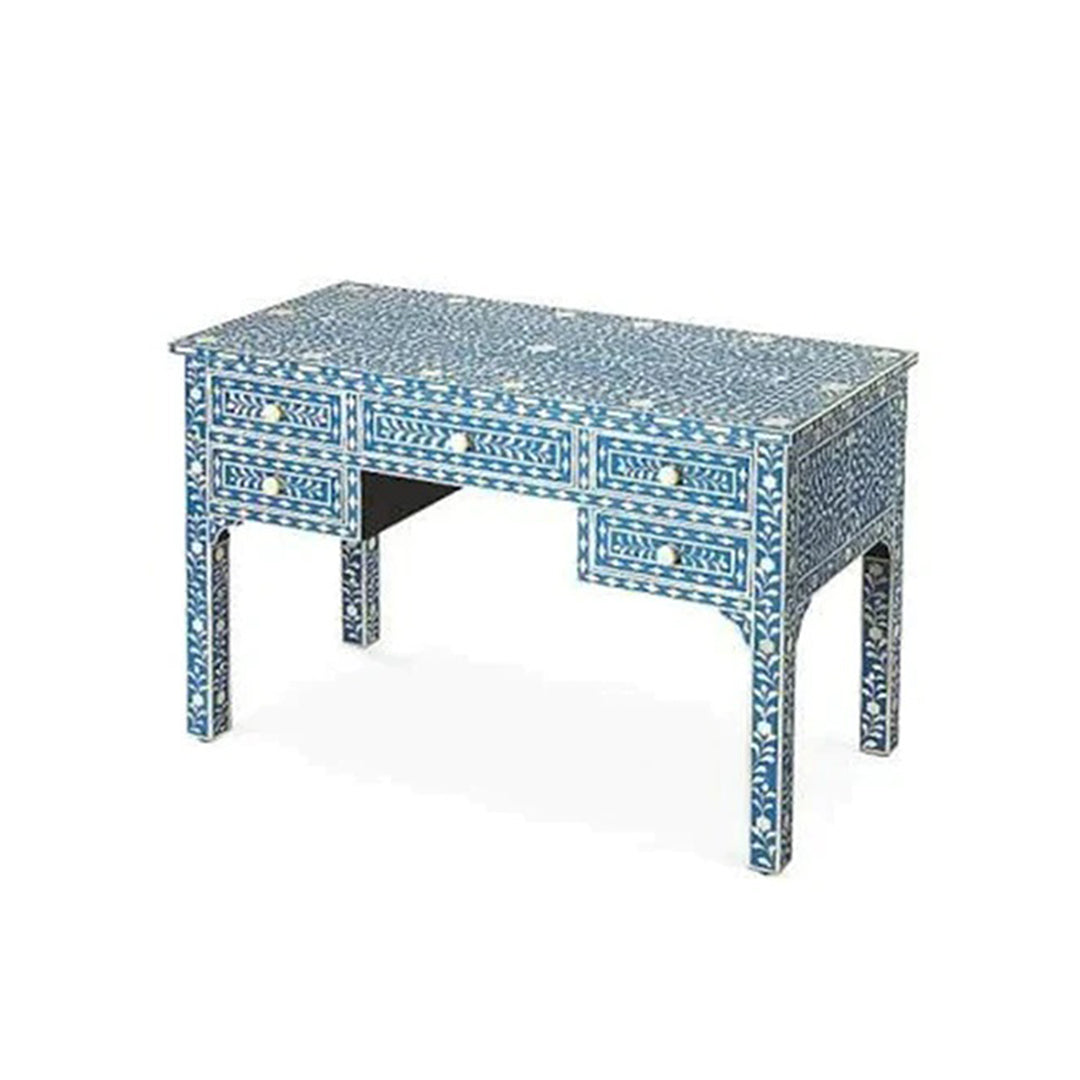 Handmade Blue Mother of Pearl decorative designer vintage antique 5 Drawer Console table for living room