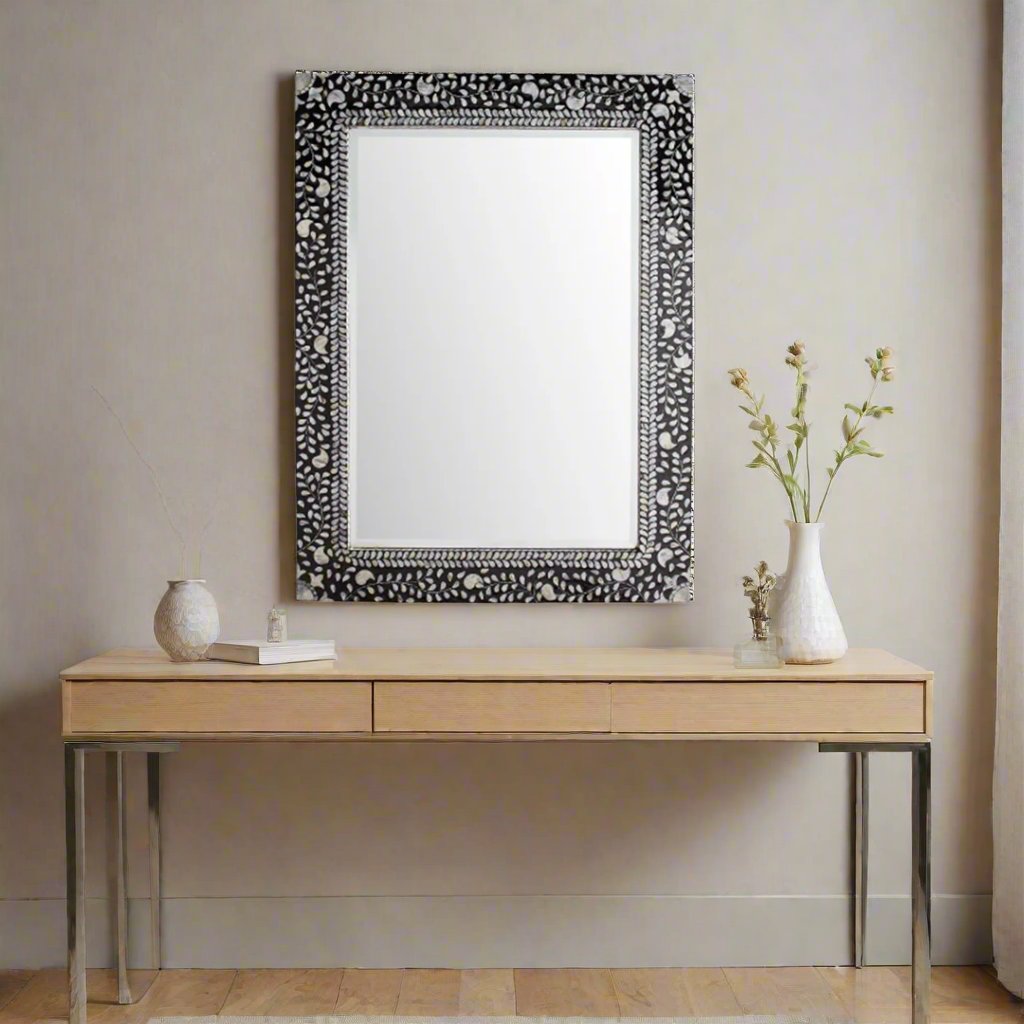 Handmade Customized  Mother of Pearl Rectangular Mirror Frame