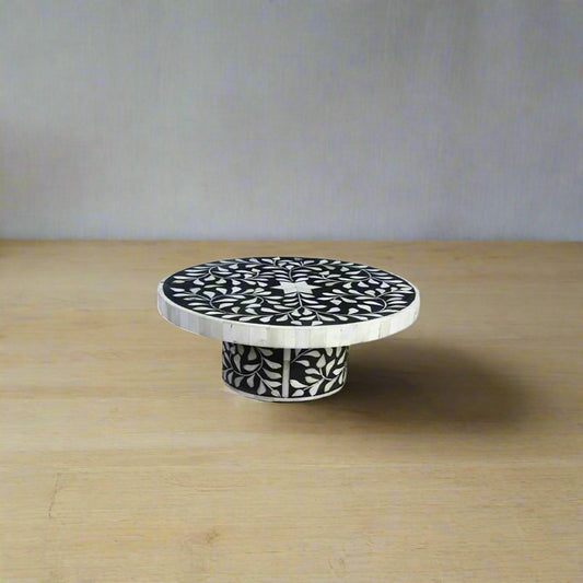 Handmade Customized Bone Inlay Round Cake Stand