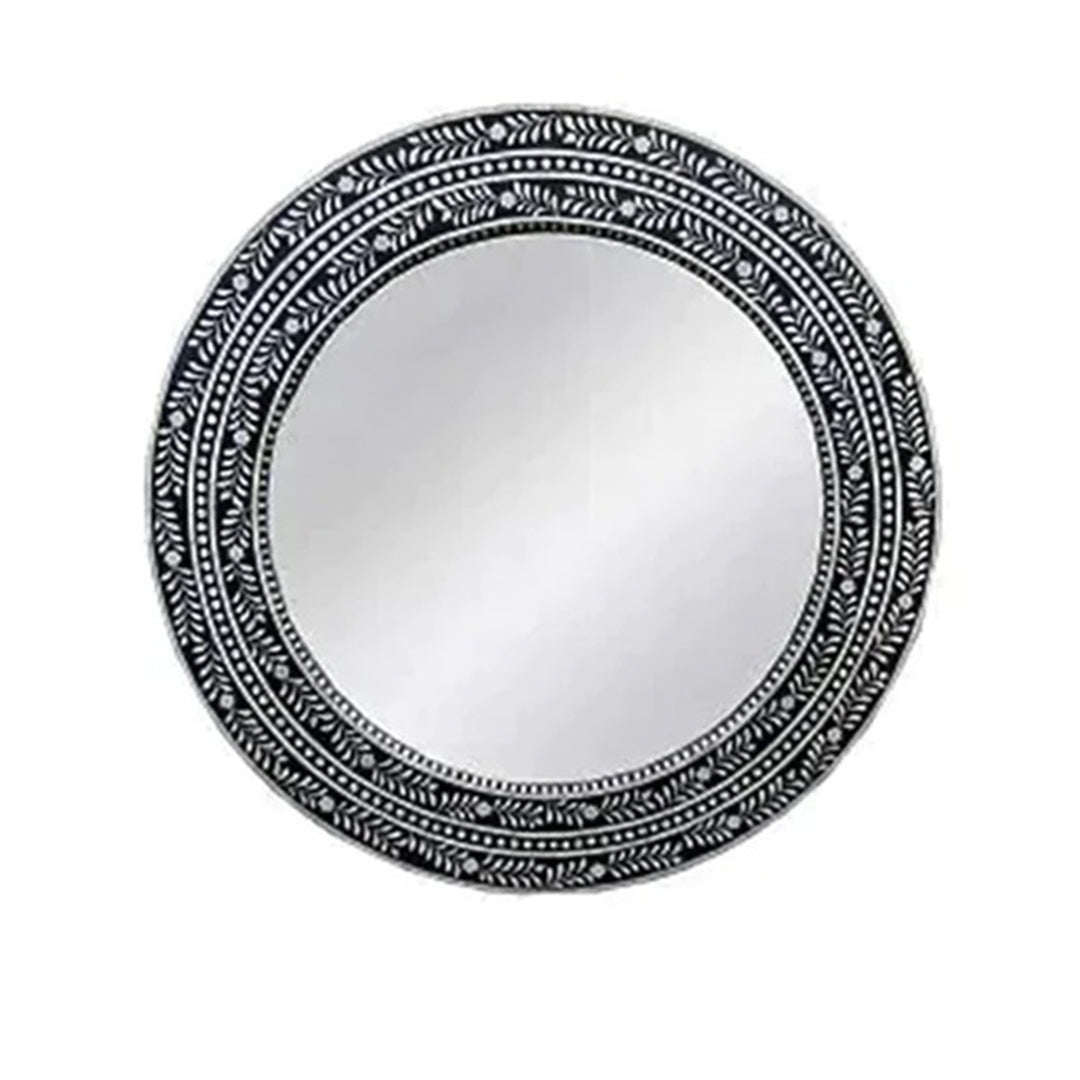 Handmade Customized Bone Inlay Round Mirror Frame