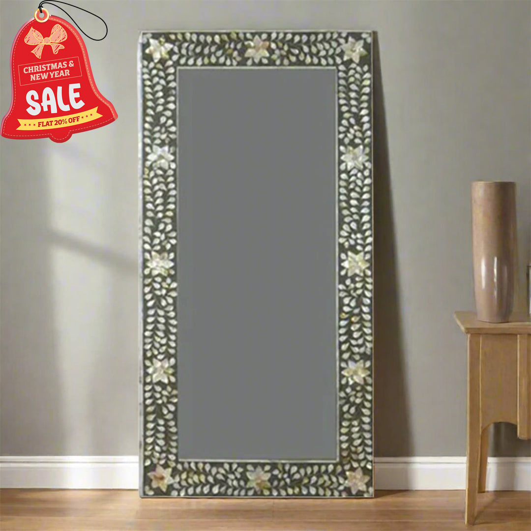 Charcoal black mother of pearl vintage antique mirror frames for home