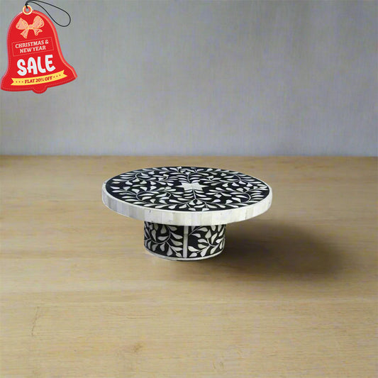 Handmade Customized Bone Inlay Round Cake Stand