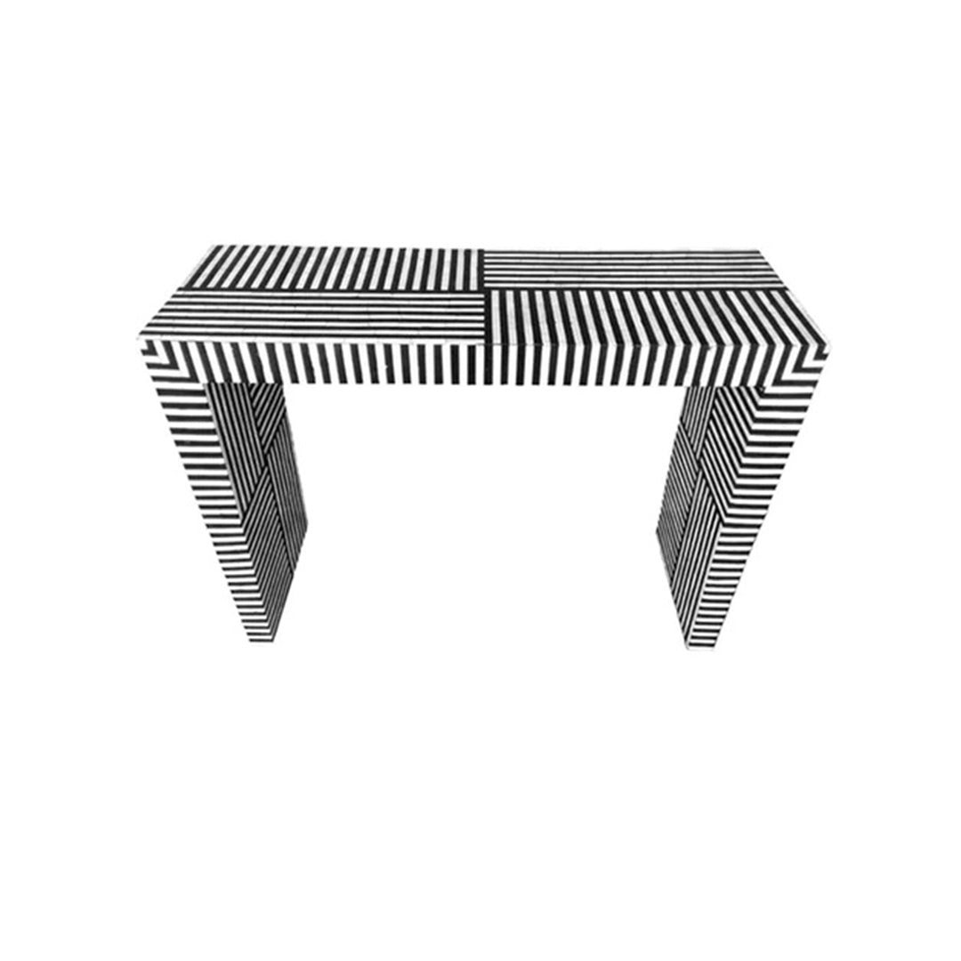 Handmade Bone Inlay Black and White Vintage Handmade Antique Console Table for Home and Office decor