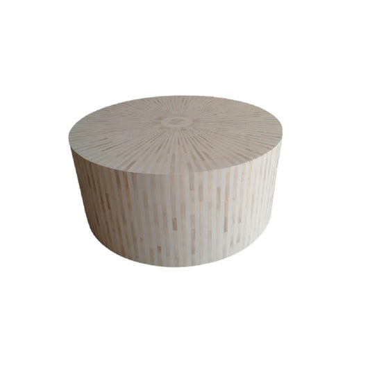 Handmade Customized Bone Inlay Round Coffee Table