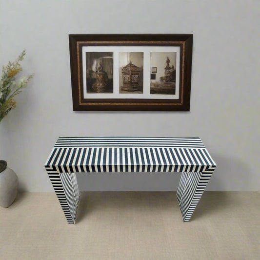 Handmade Customized Bone Inlay Zebra Pattern Console Table