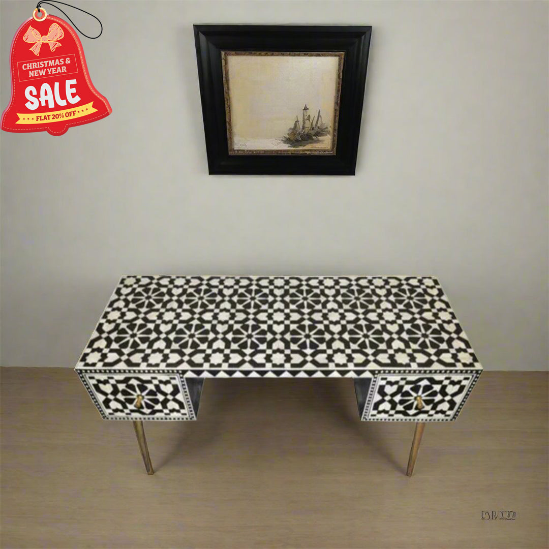 Customized Handmade Bone Inlay Moroccan Pattern Console Table