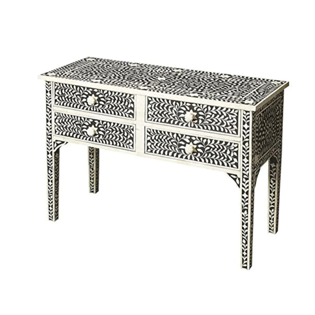Handmade Bone inlay vintage personalized antique floral console table for home and office decor