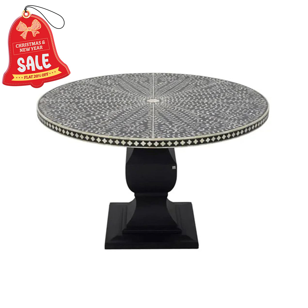 Handmade Customized  Bone Inlay Round Dinning Table