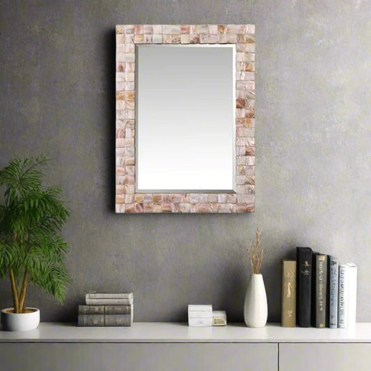 Handmade Customized  Mother of Pearl Rectangular Mirror Frame