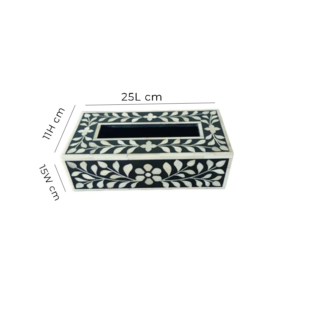 Handmade Customised Bone Inlay Floral Pattern Tissue Paper Box