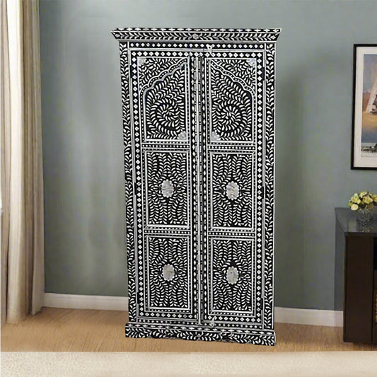 Handmade Bone Inlay Two Door Wardrobe /Armories Best For Home Decor