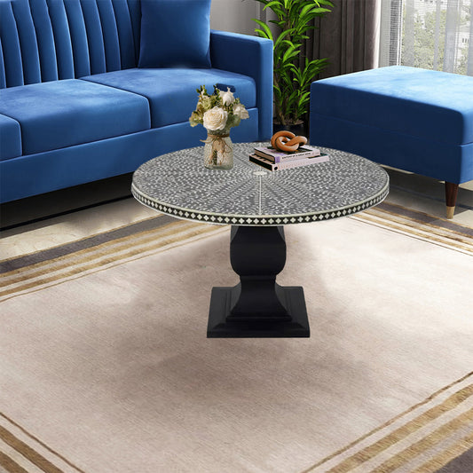 Handmade Customized  Bone Inlay Round Dinning Table