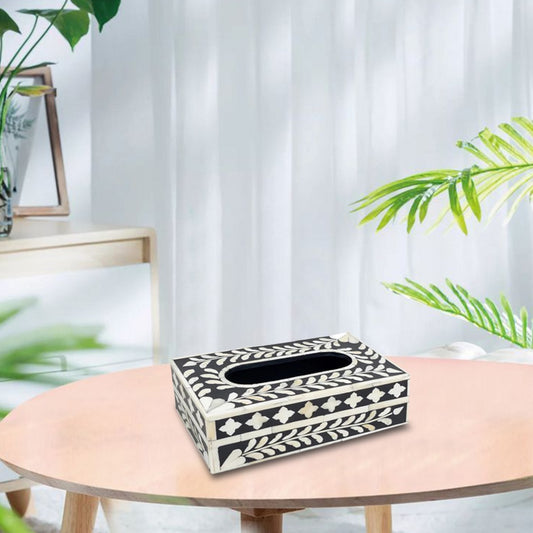 Handmade Customised Bone Inlay Floral Pattern Tissue Paper Box