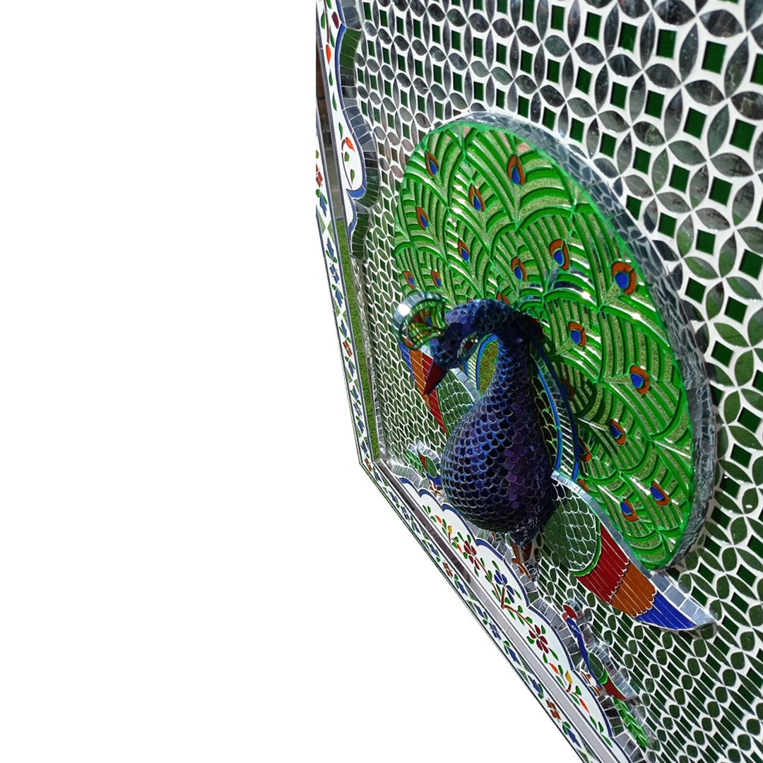 Tikri Glass Peacock Wall Art