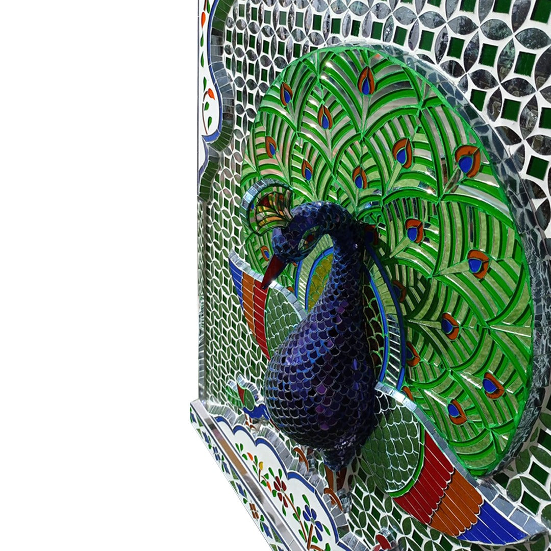 Tikri Glass Peacock Wall Art