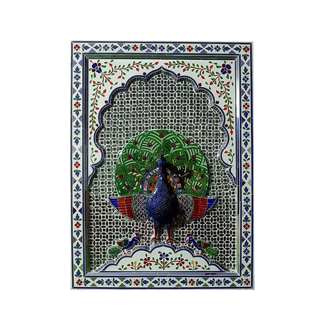 Tikri Glass Peacock Wall Art